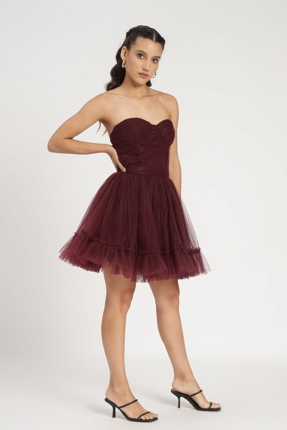 Jacky Tulip Mini Dress - Plum