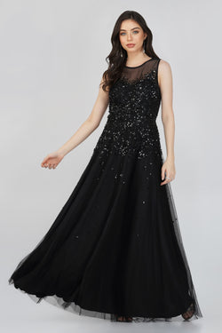 Black maxi dress for girls hot sale