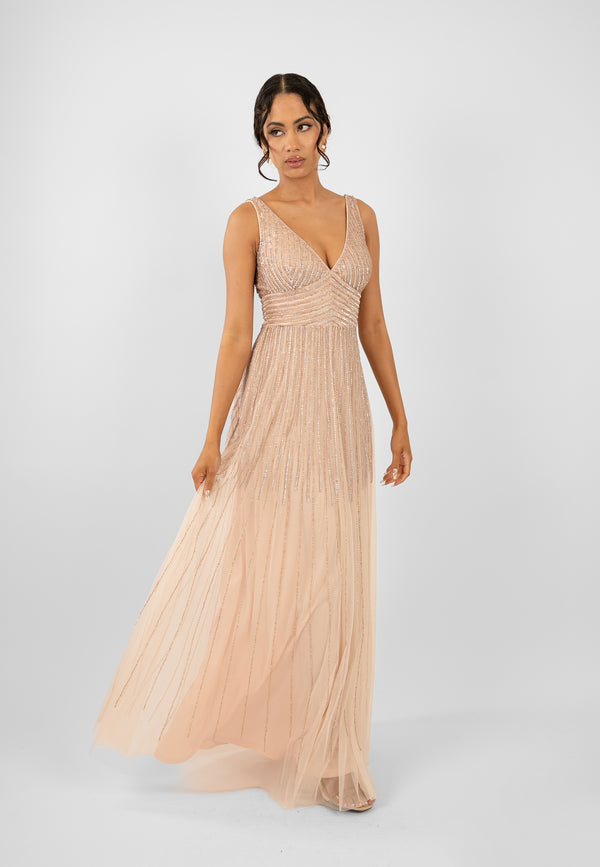 Greyson Pink Sequin Maxi Dress – Lace & Beads