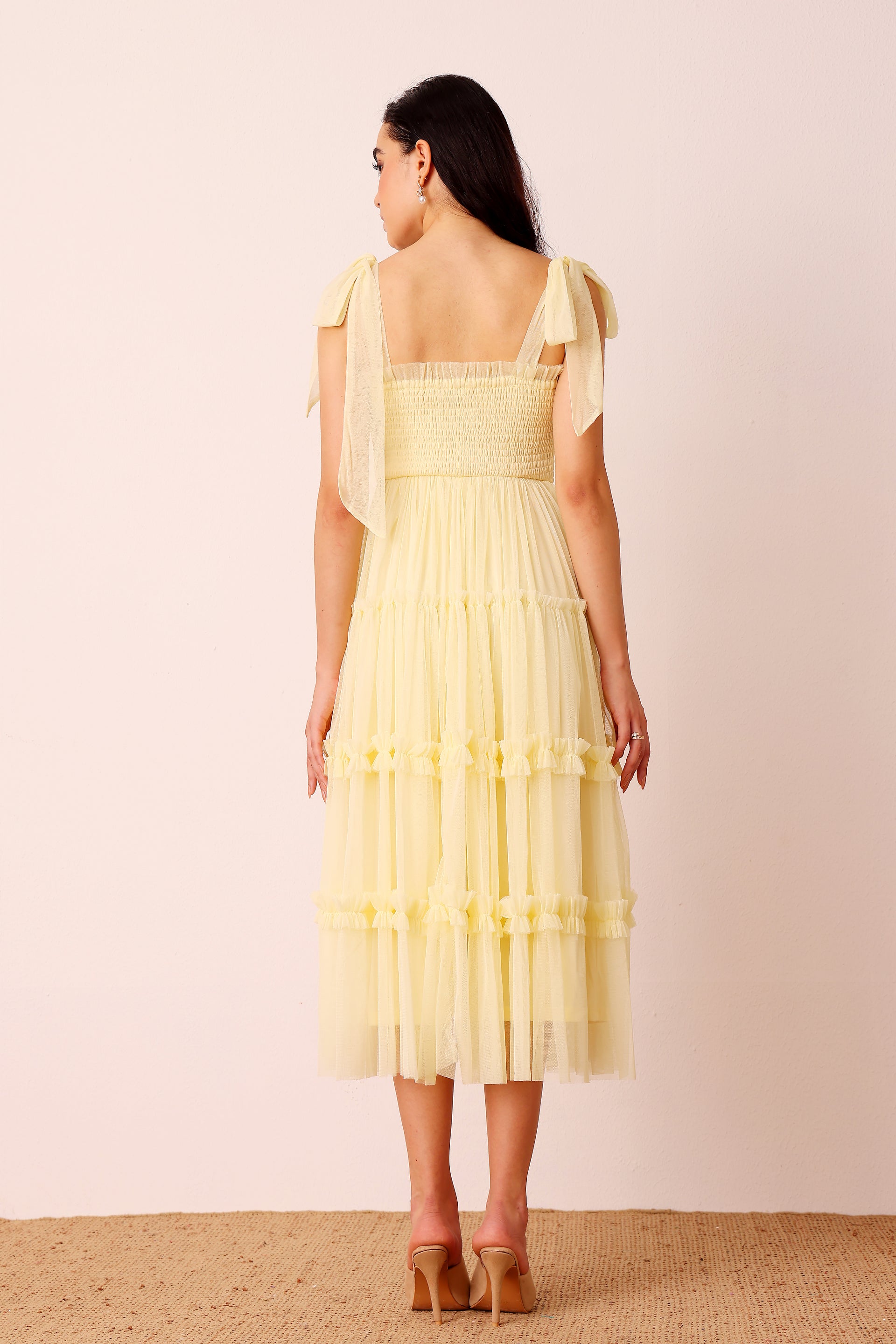 Louise Midi Dress in Buttercup