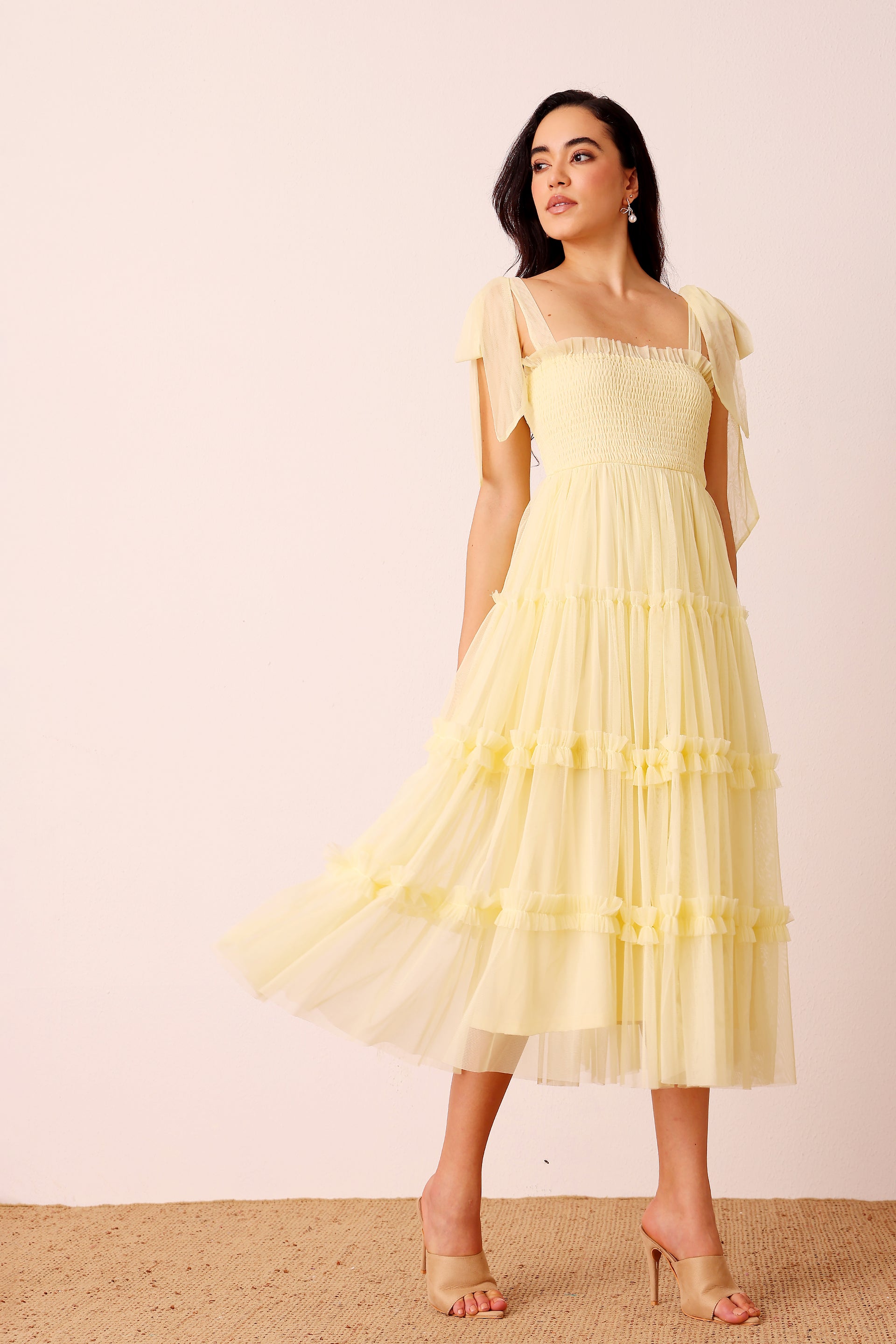 Louise Midi Dress in Buttercup