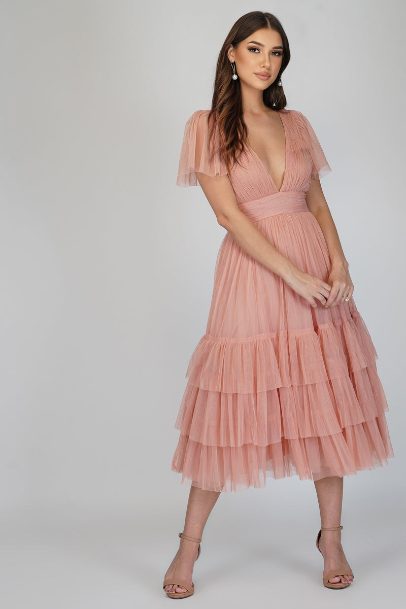 pink-tulle-bridesmaid-dress