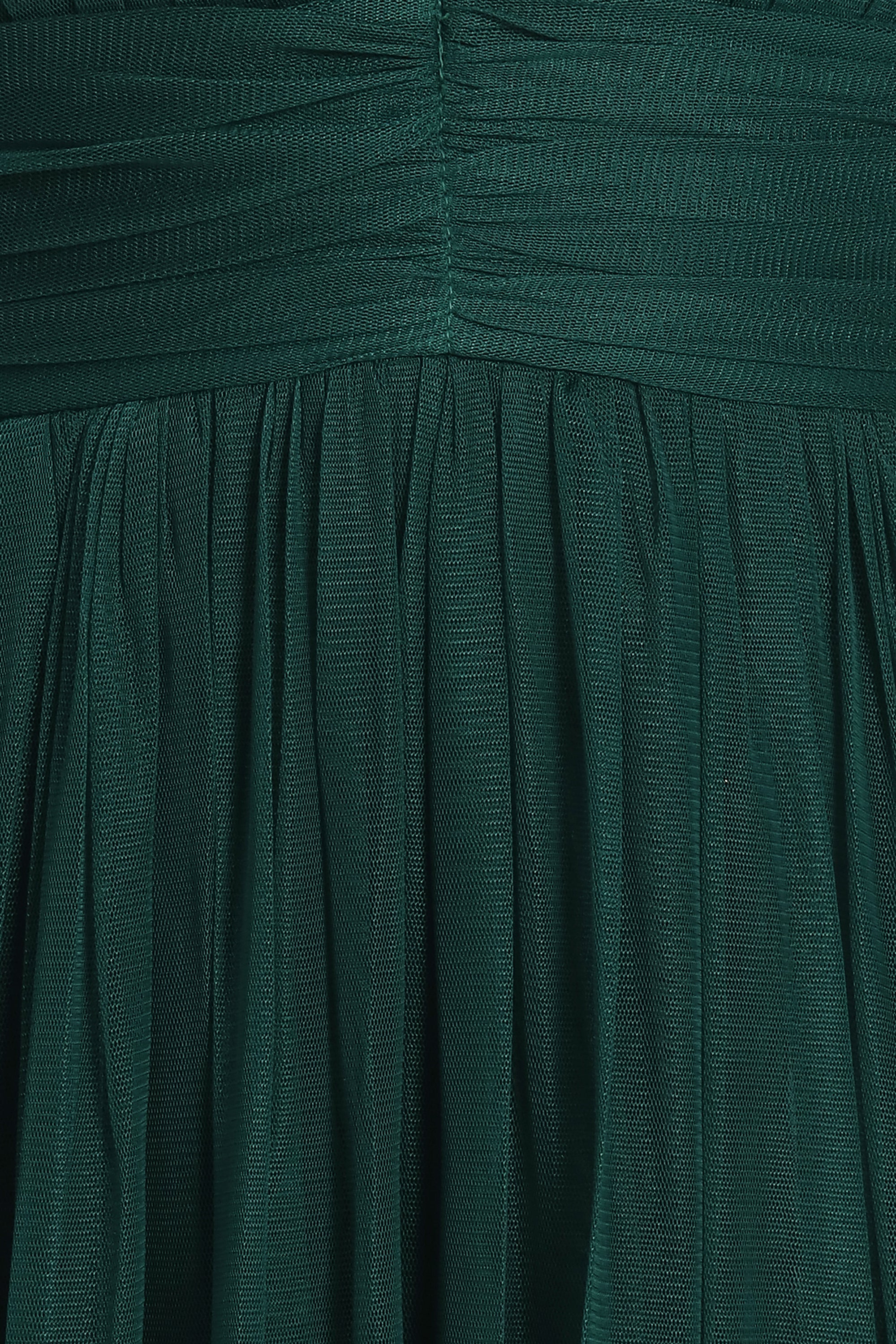 Madison Tulle Maxi Dress in Forest Green