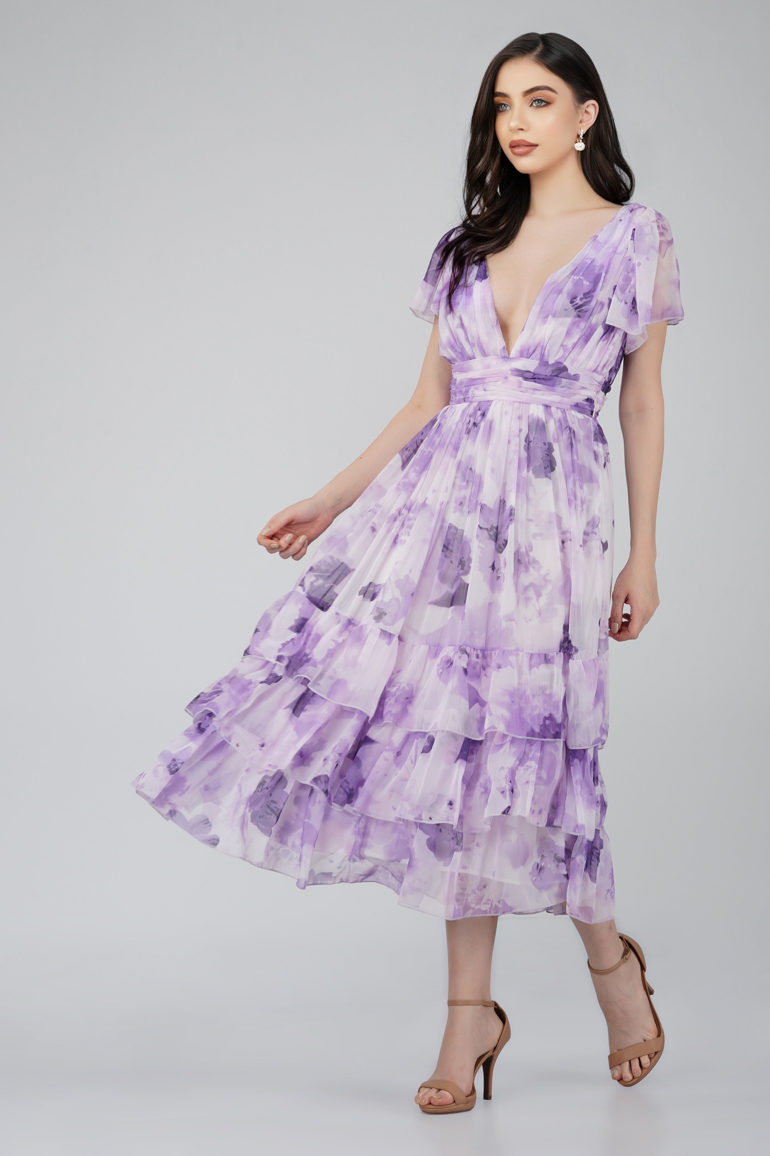 Madison Lavender Chiffon Bridesmaid Dress – Lace & Beads