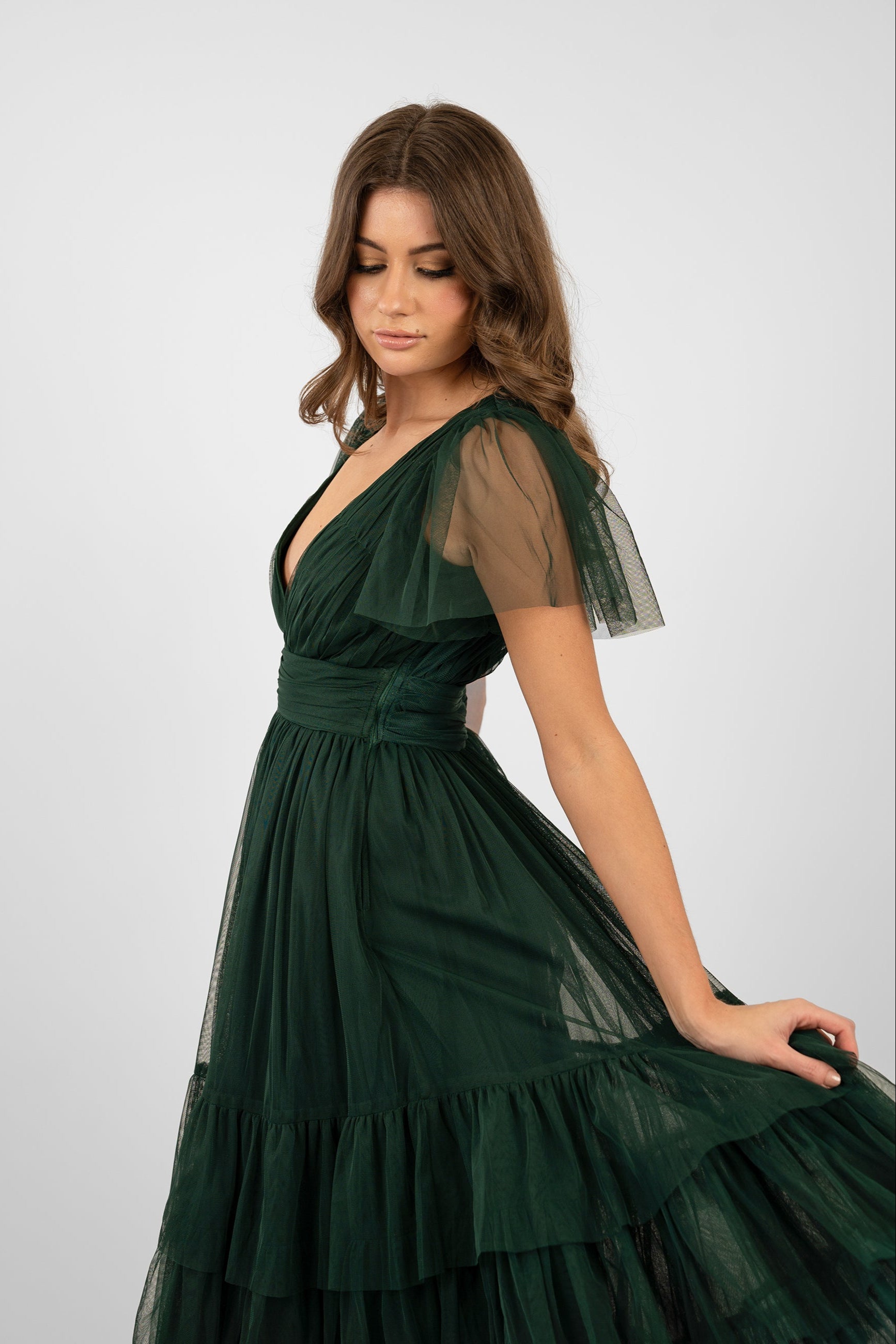 Madison Emerald Green Bridesmaid Tulle Dress