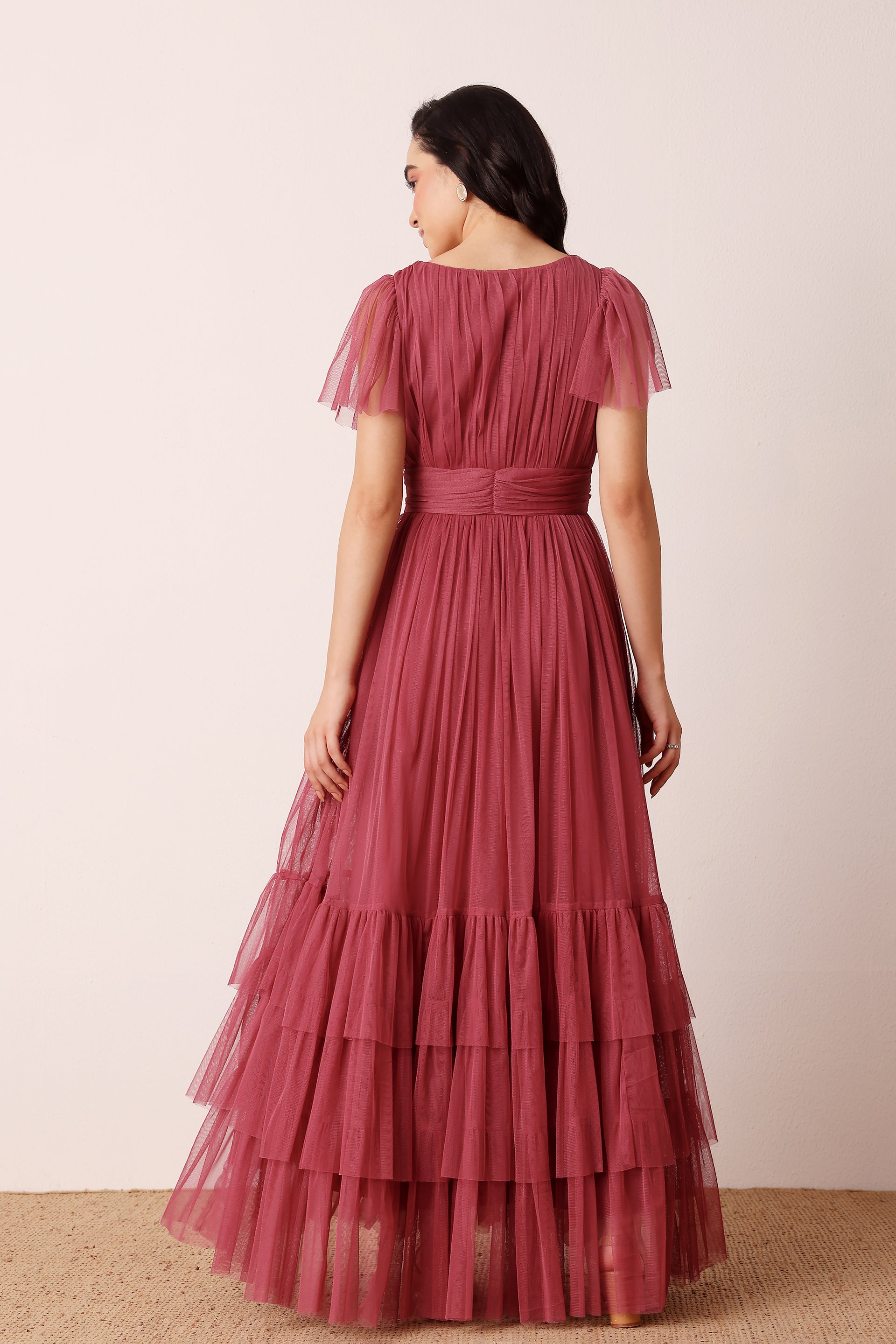 Madison Tulle Maxi Dress in Orchid