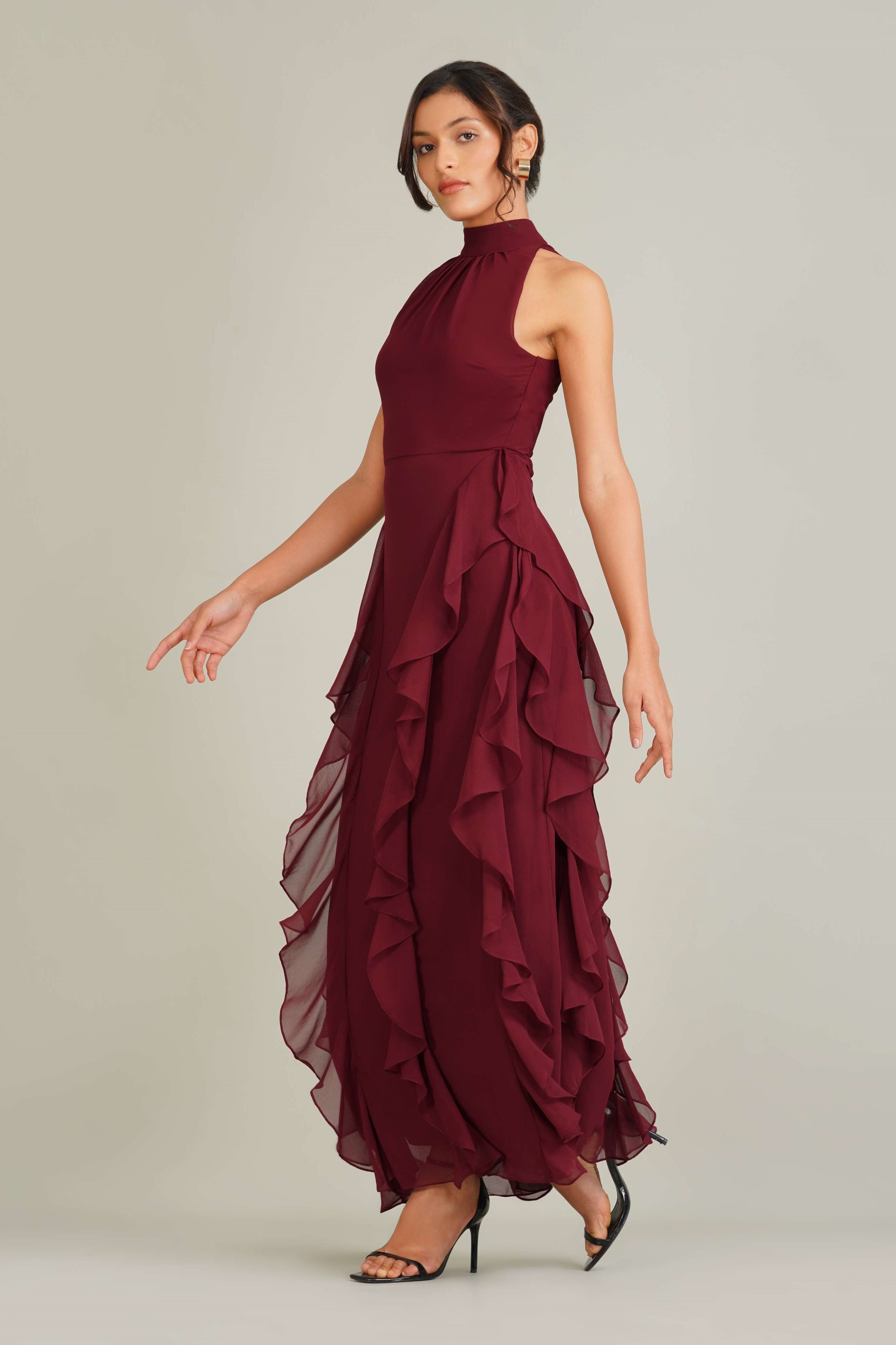bodycon dress hairstyles Burgundy romantic wrap dress