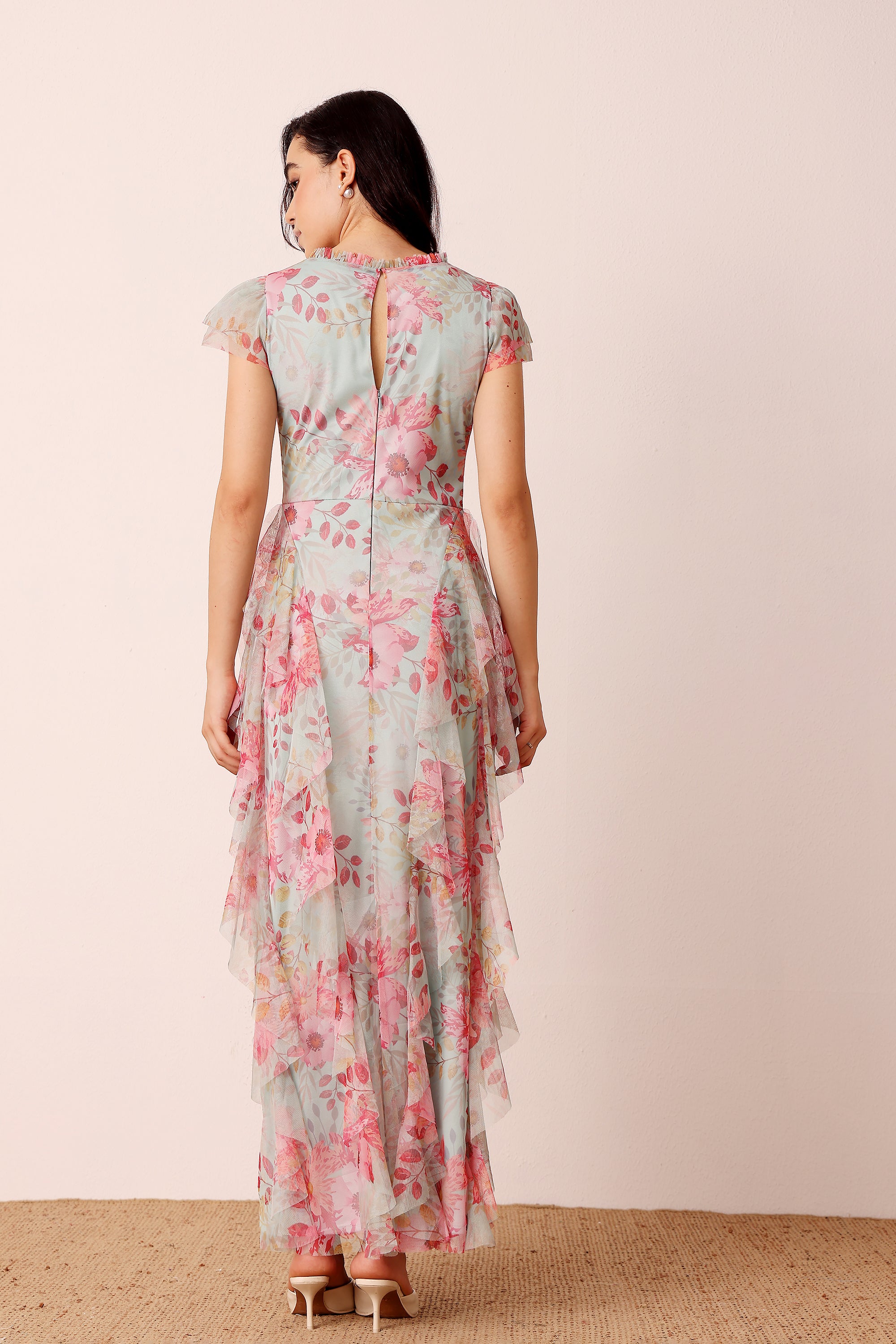 Melody Maxi Dress in Mint Floral