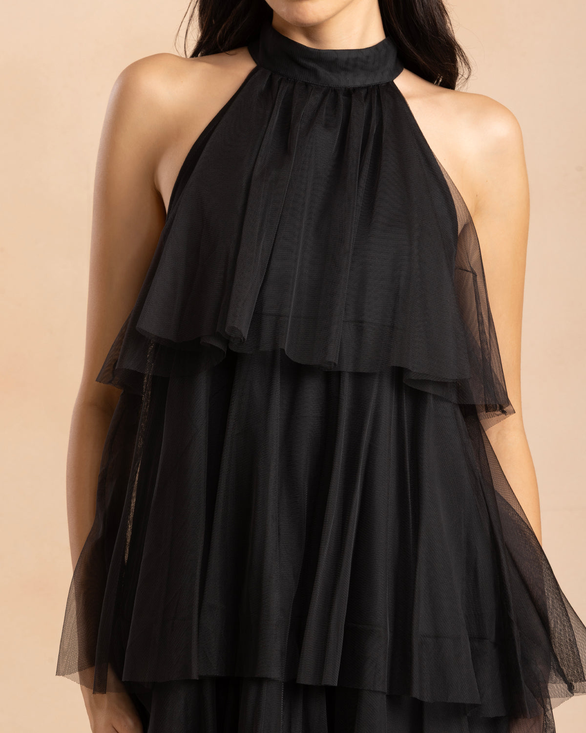 Mia Tulle Mini Dress in Black