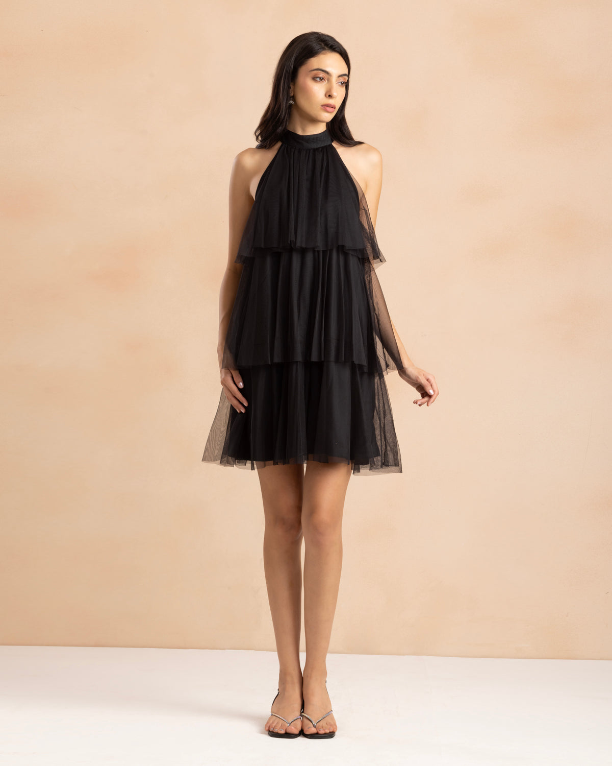 Mia Tulle Mini Dress in Black