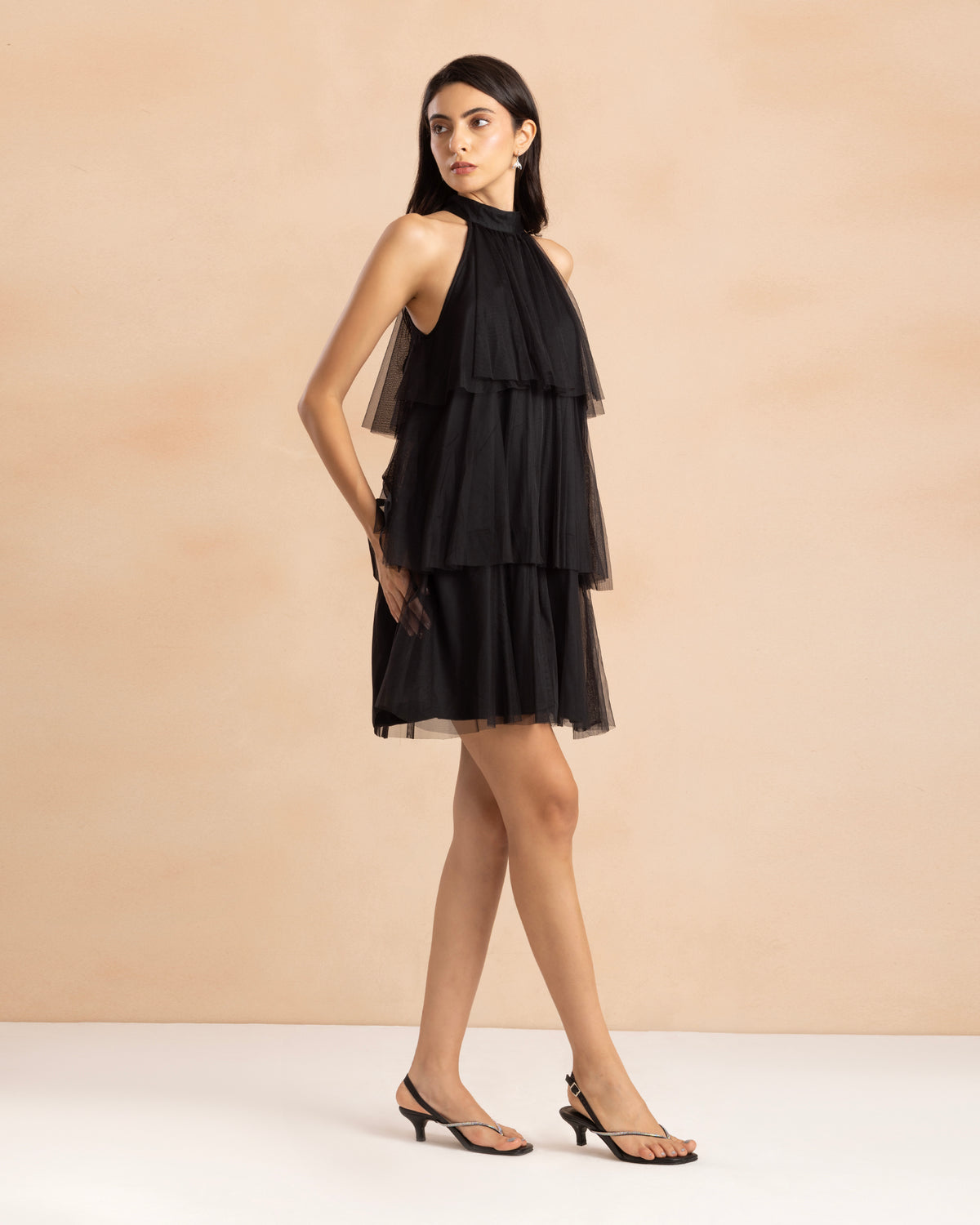 Mia Tulle Mini Dress in Black
