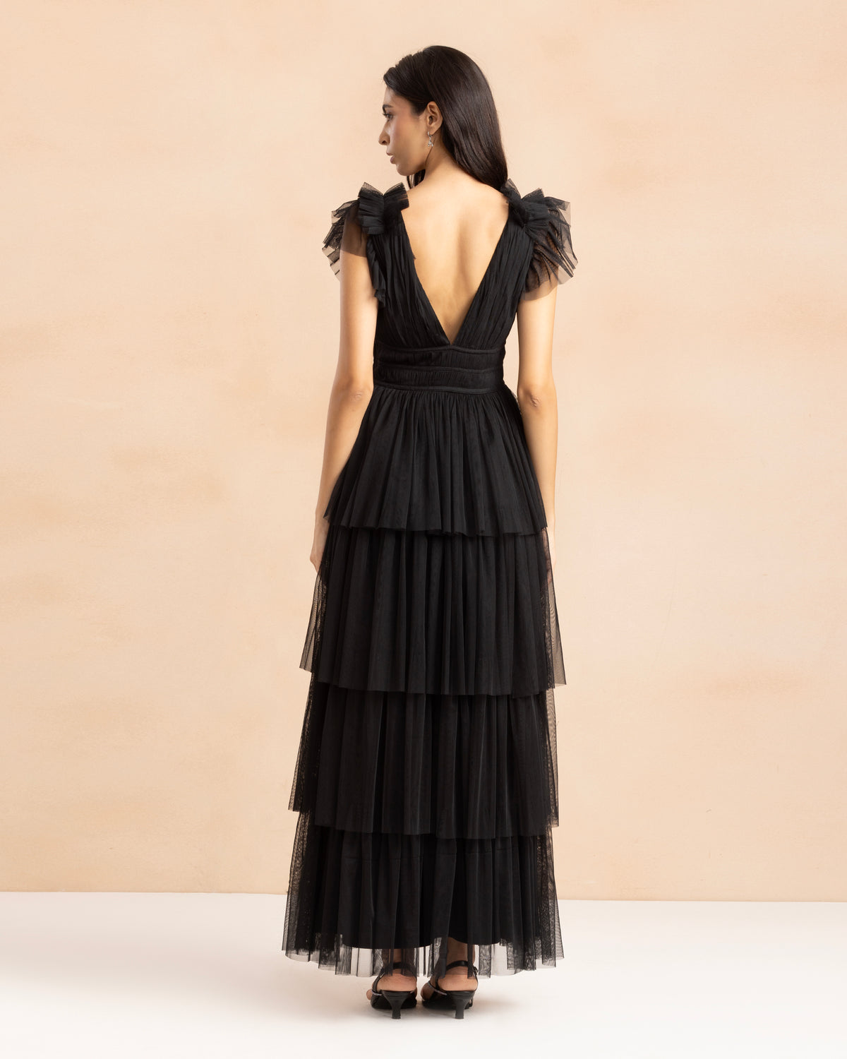 Naomi Tulle Maxi Dress in Black