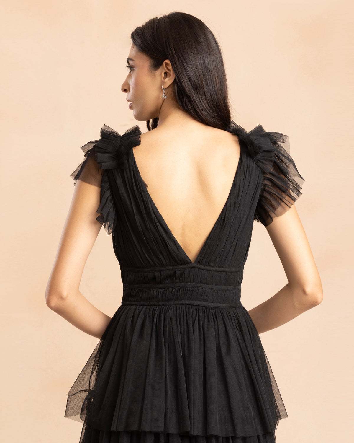 Naomi Tulle Maxi Dress in Black