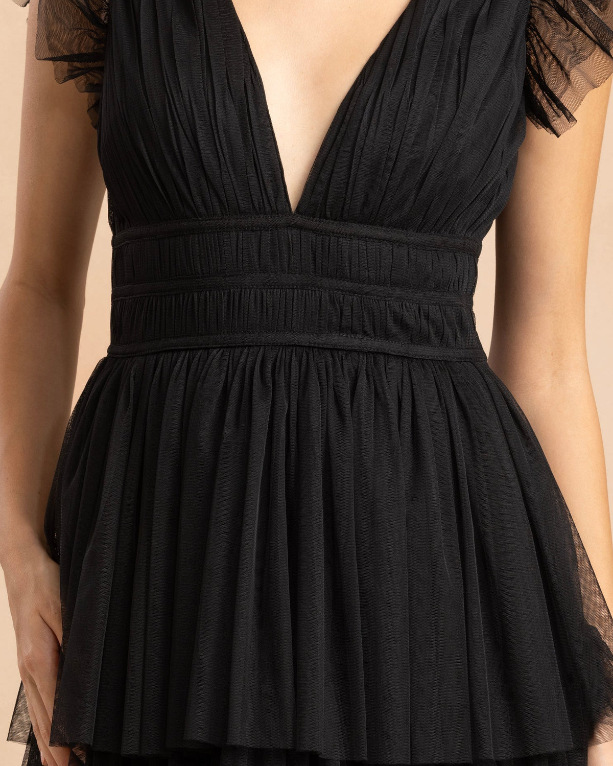 Naomi Tulle Maxi Dress in Black