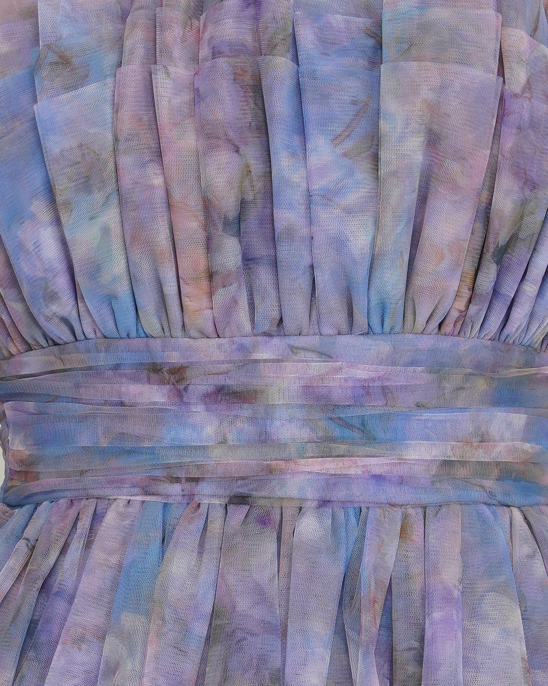 Natalia Tulle Maxi Dress in Lavender Bloom