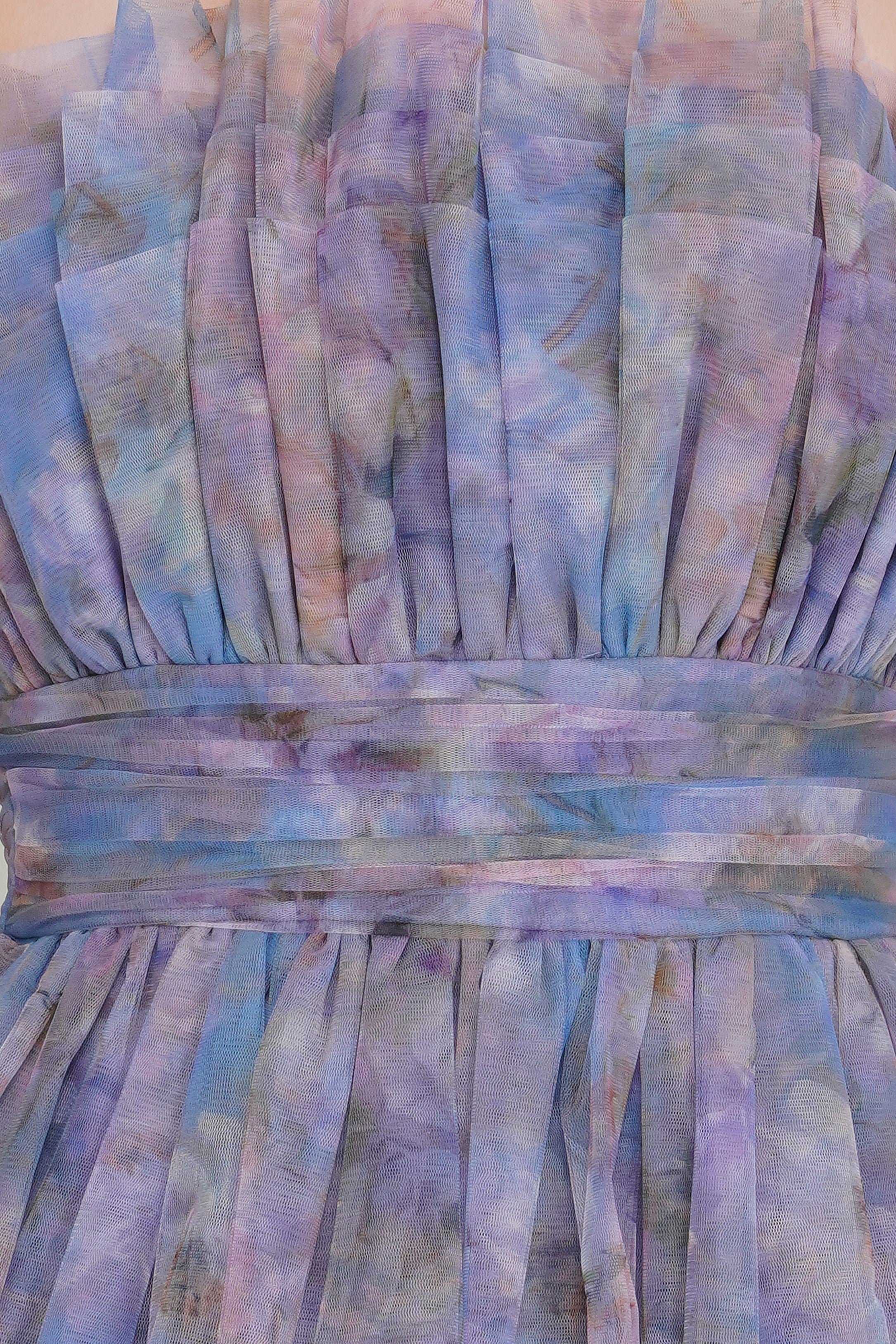 Natalia Tulle Maxi Dress in Lavender Bloom