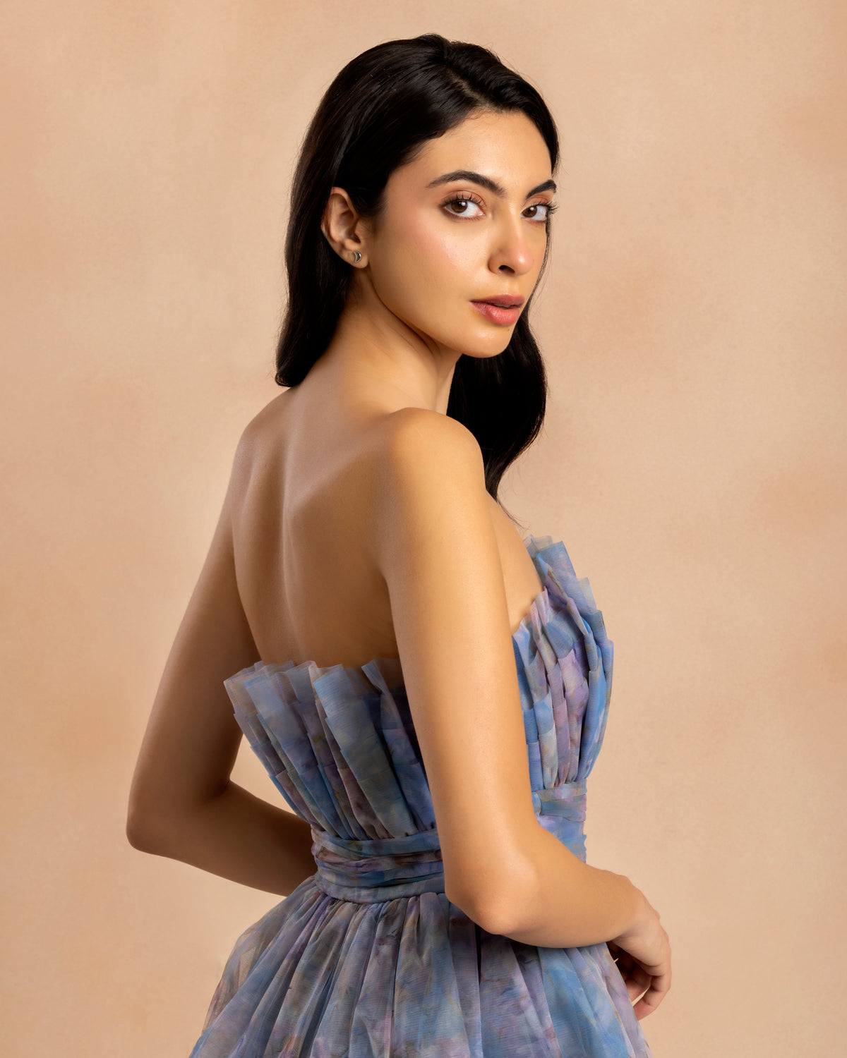 Natalia Tulle Maxi Dress in Lavender Bloom
