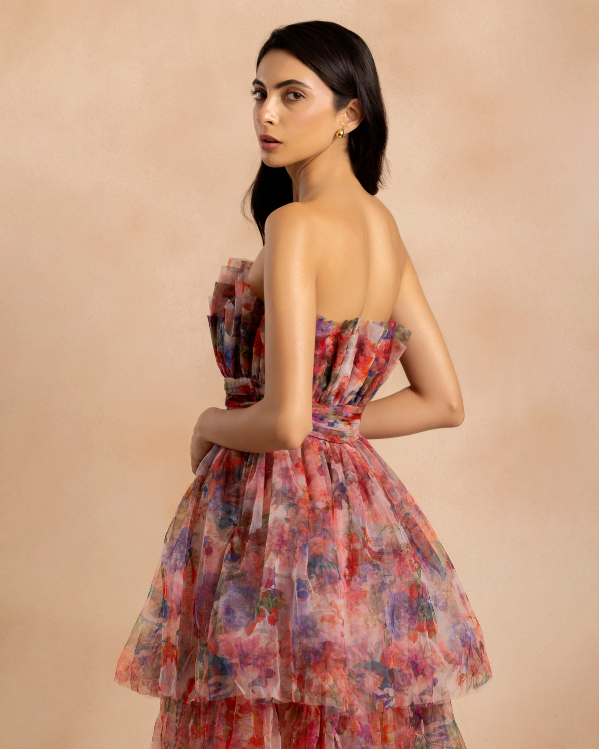 Natalia Tulle Maxi Dress in Mixed Floral