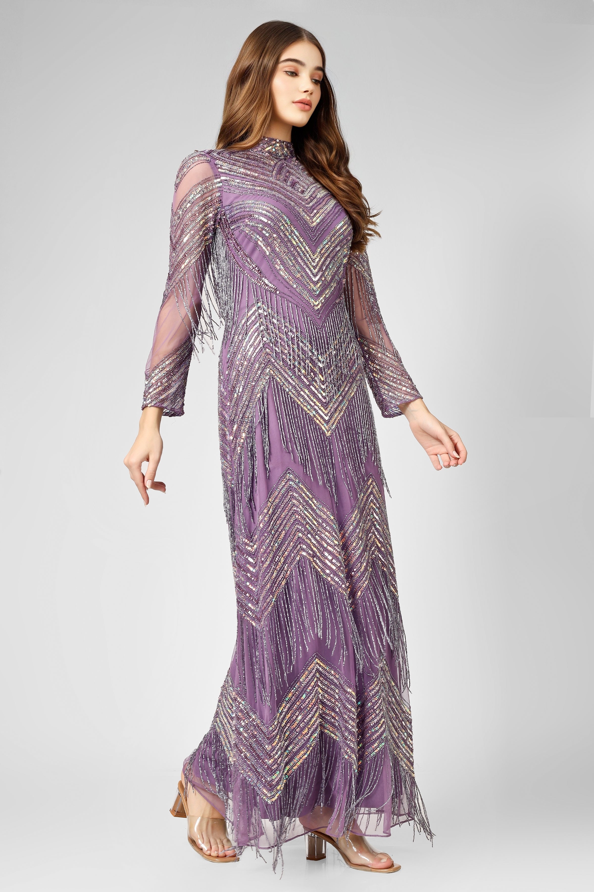 Nelissa Purple Fringe Dress UK8 / Purple Nelissa Purple Fringe Dress UK8 / Purple