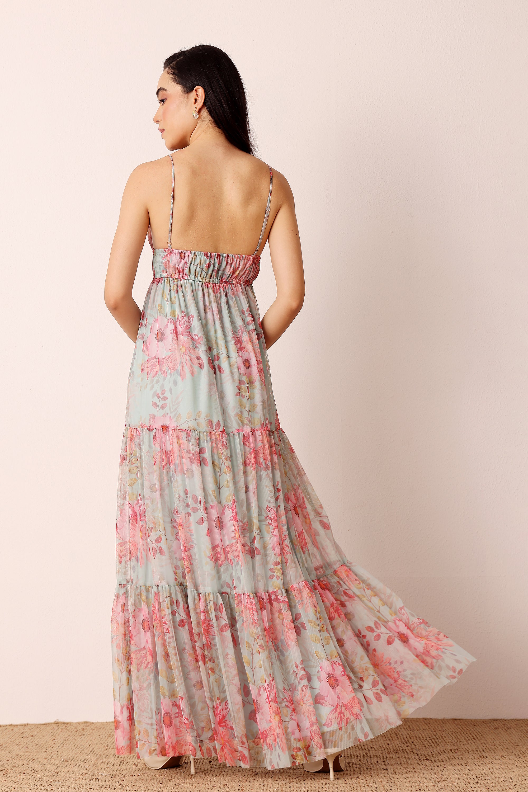 Nemy Maxi Dress in Mint Floral