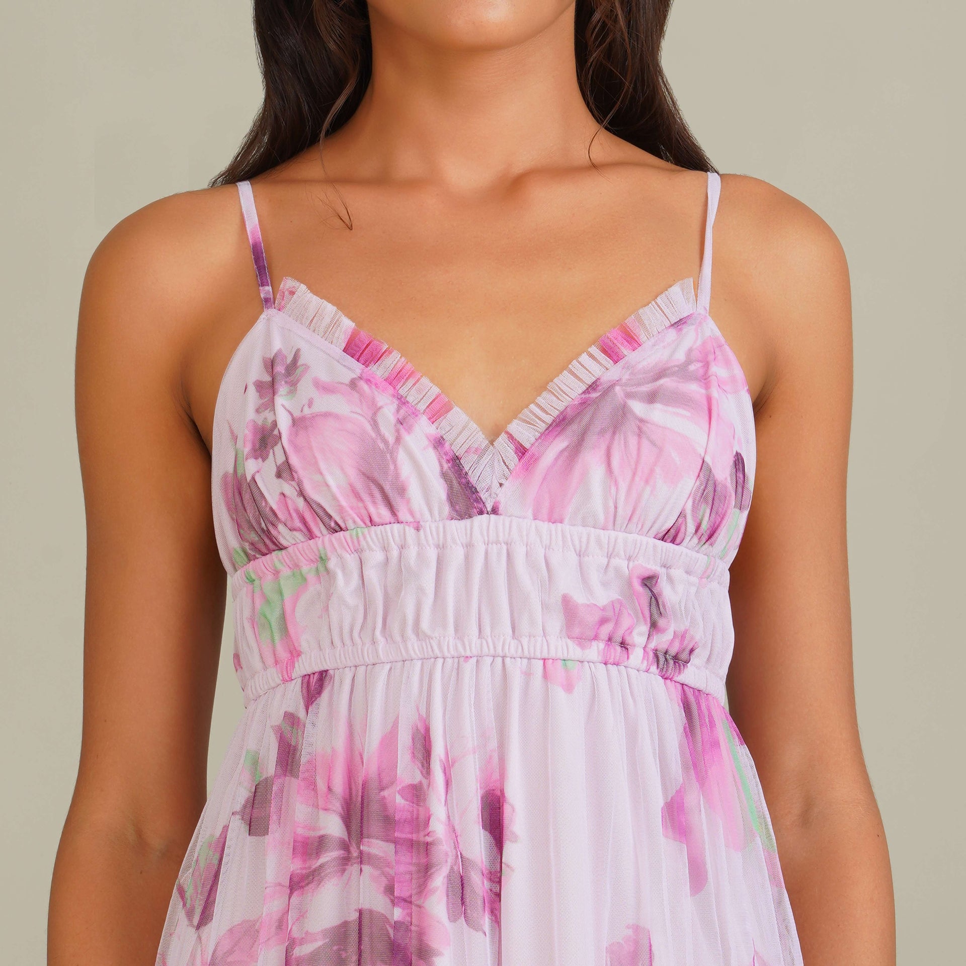 Nemy Maxi Dress in Purple Floral