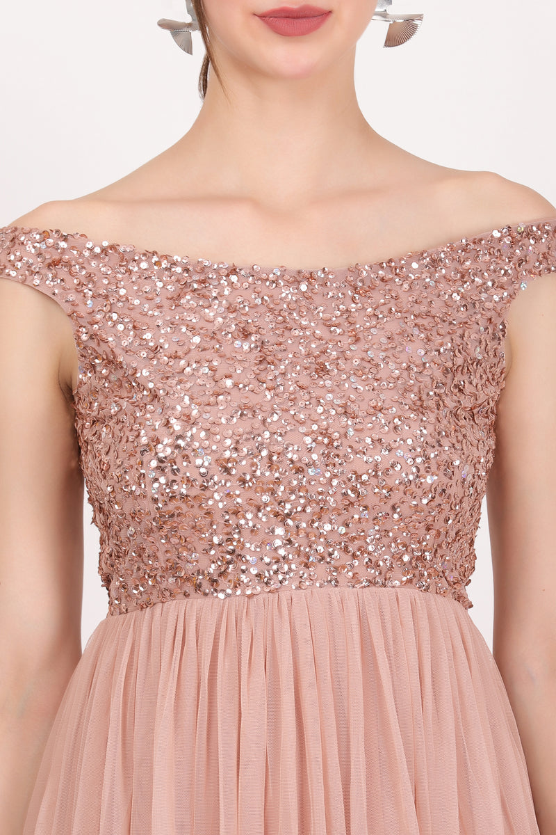 Mauve top taupe dress