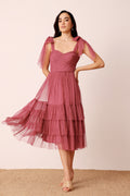 Ollie Tulle Midi Dress in Orchid