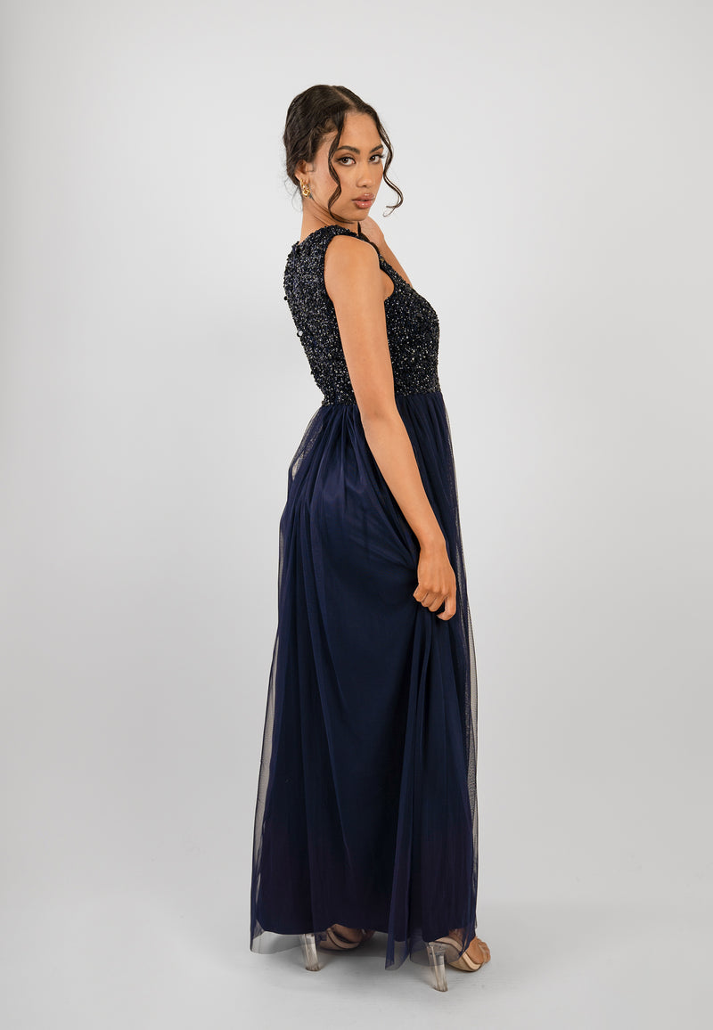 navy-blue-embellished-bridesmaid-dress