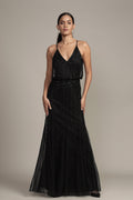 Keeva Black Beaded Maxi Dress – Lace & Beads