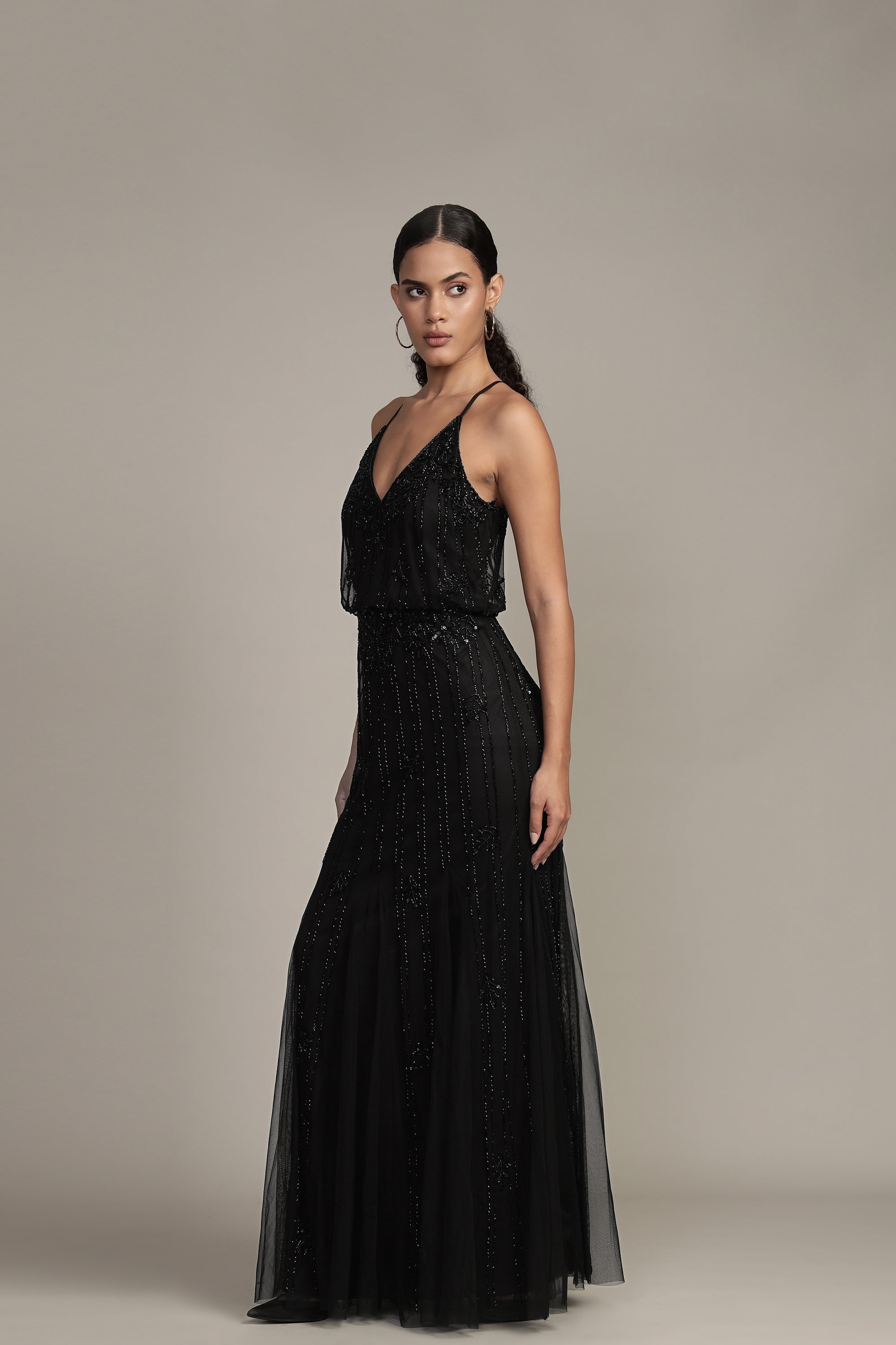 Keeva Black Beaded Maxi Dress Keeva Black Beaded Maxi Dress