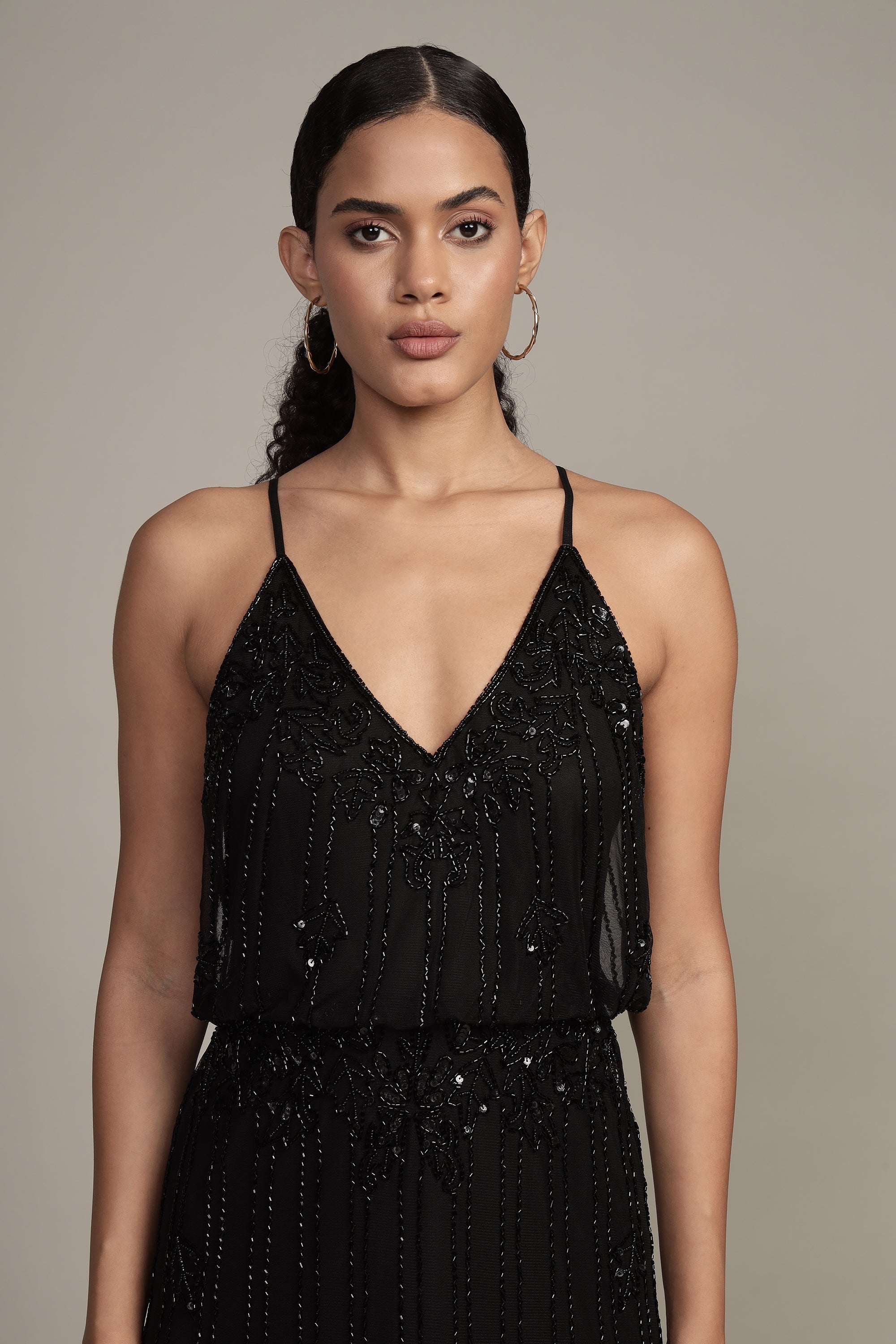 Keeva Black Beaded Maxi Dress Lace & Beads Keeva Black Beaded Maxi Dress Lace & Beads