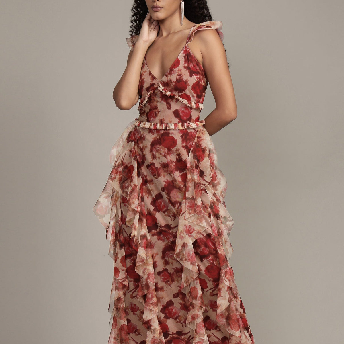 Malin Maxi Dress in Rose Floral - Main Image
