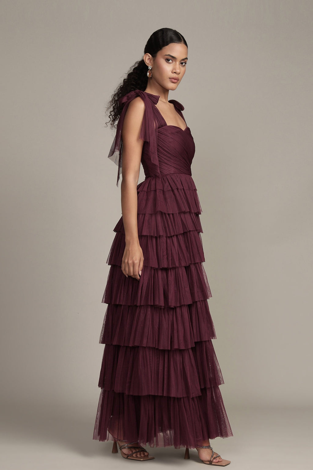knee length dresses for ladies Plum Lace Top Maxi Dress – AX Paris main image 1