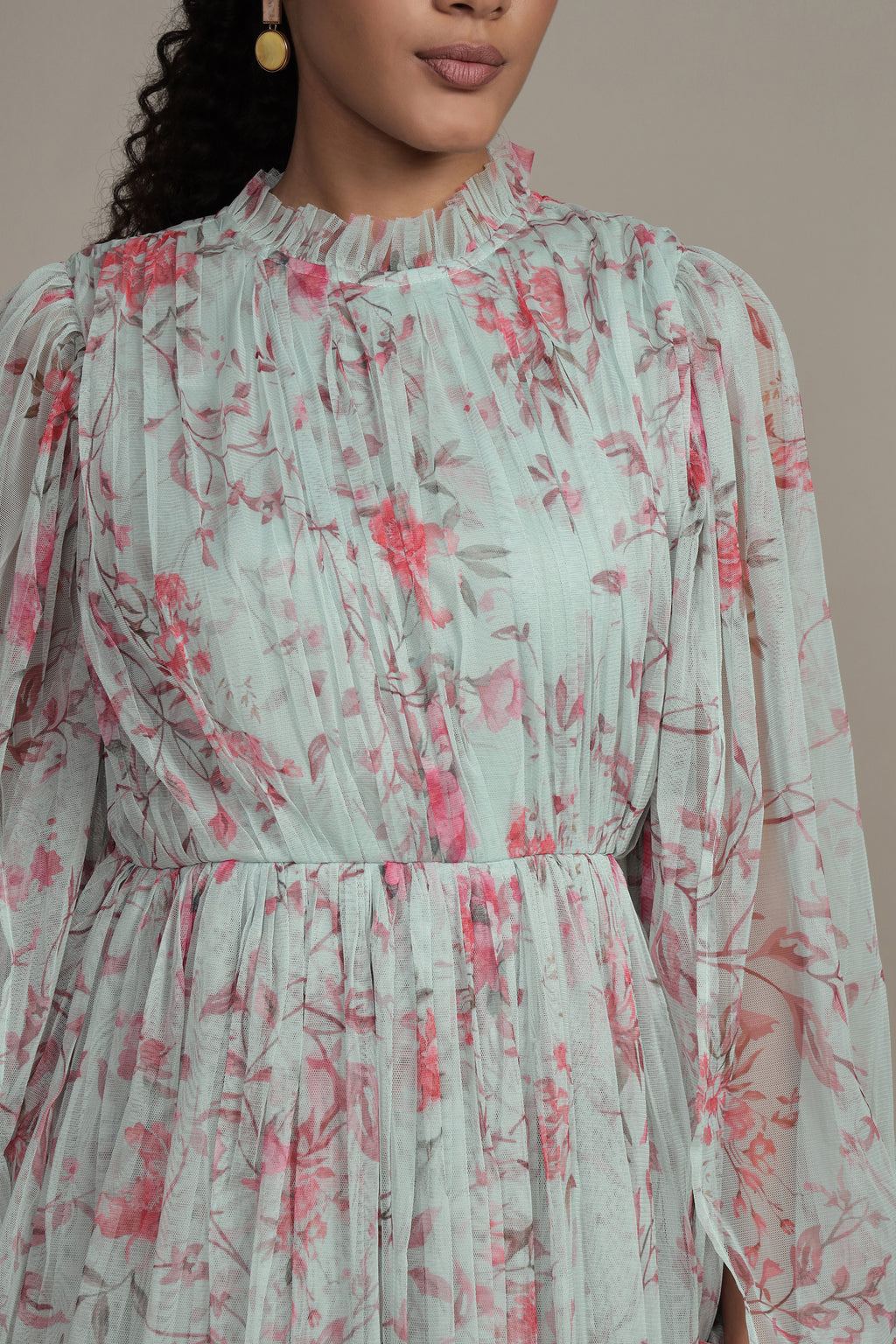 Randee Mini Dress in Sage Print