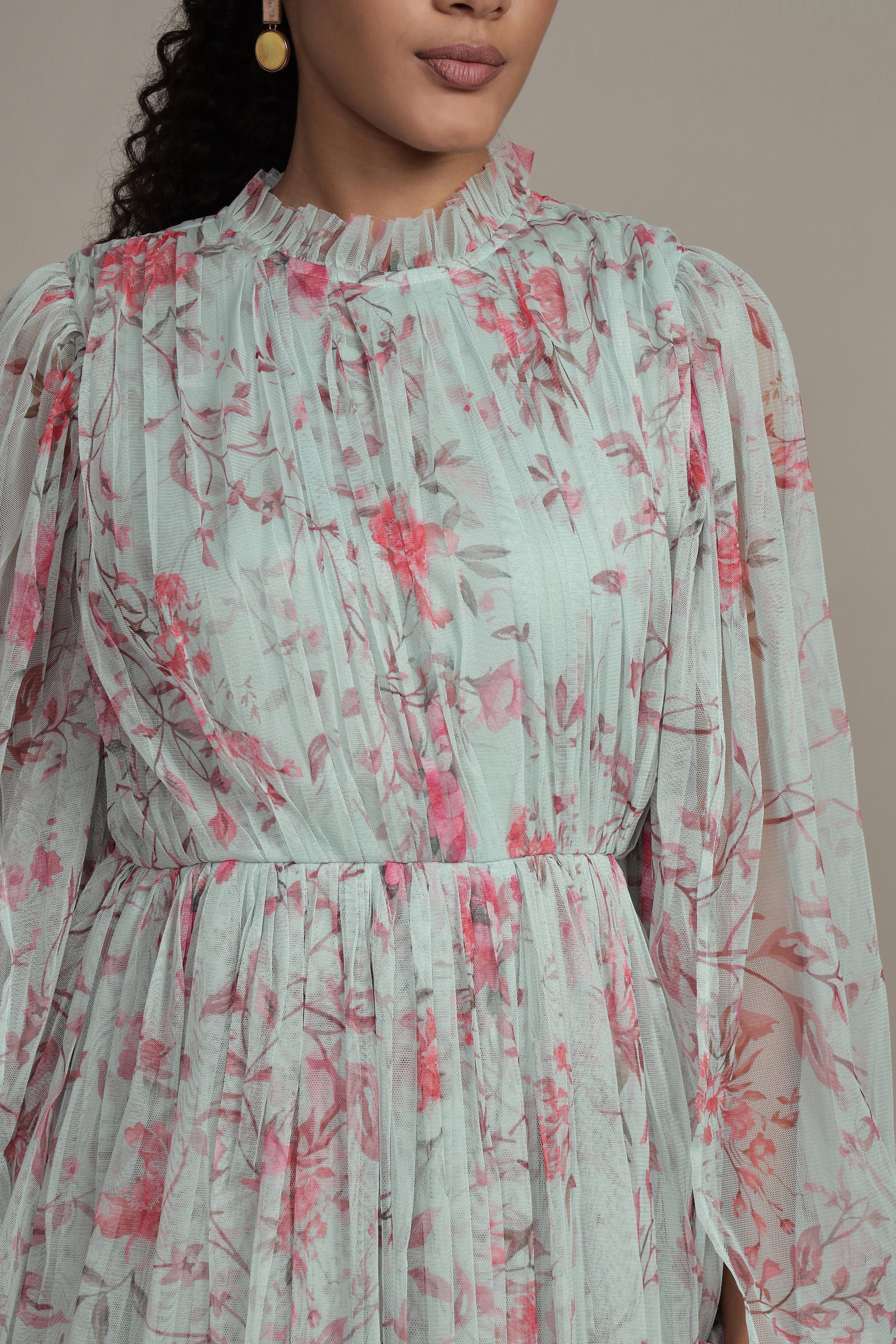 Randee Mini Dress in Sage Print