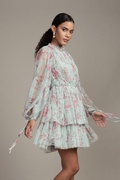 Randee Mini Dress in Sage Print