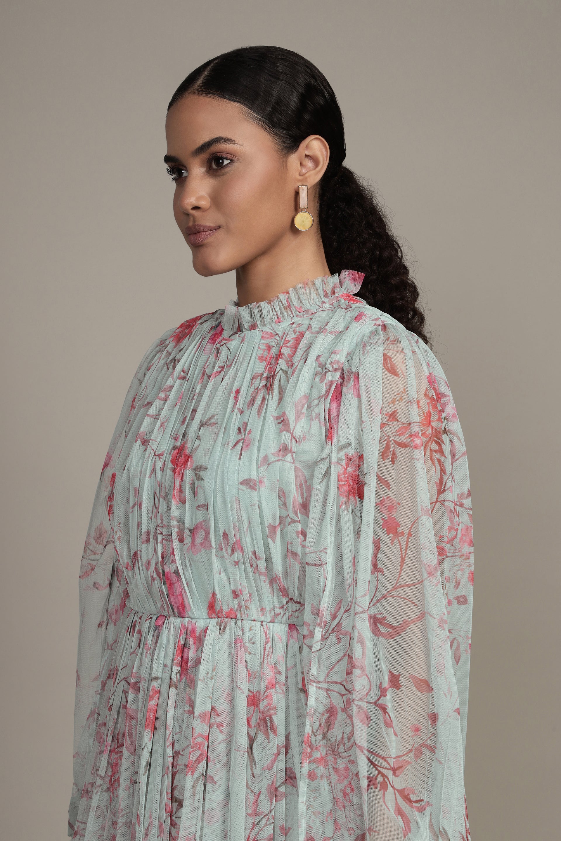 Randee Mini Dress in Sage Print