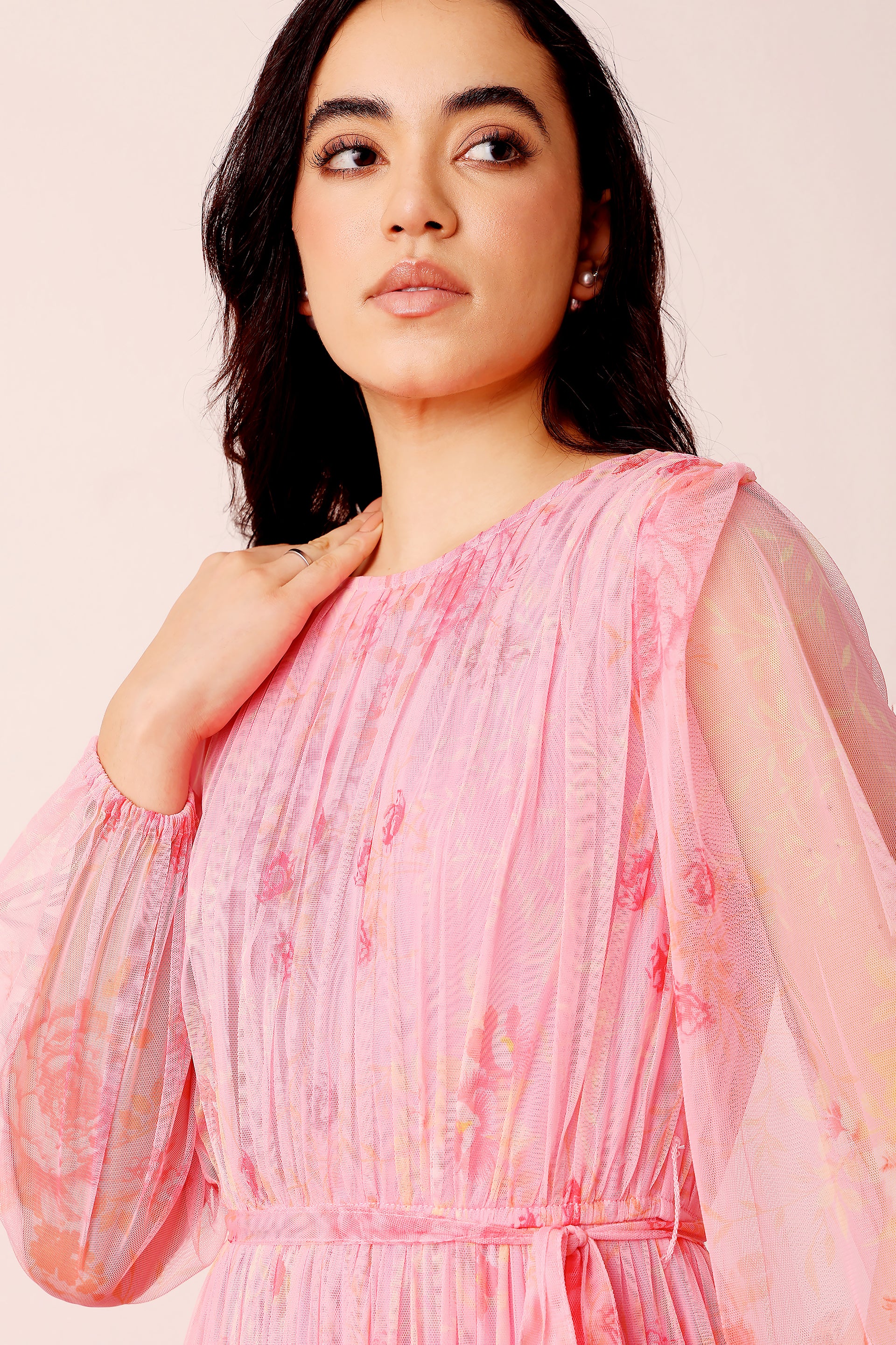 Rebecca Maxi Dress in Pink Floral