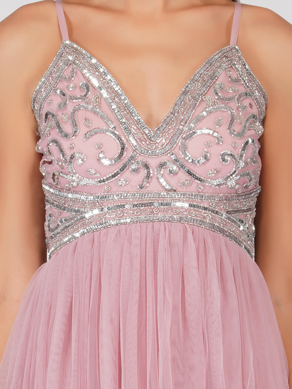 Ruhi Embellished Midi Dress in Mauve