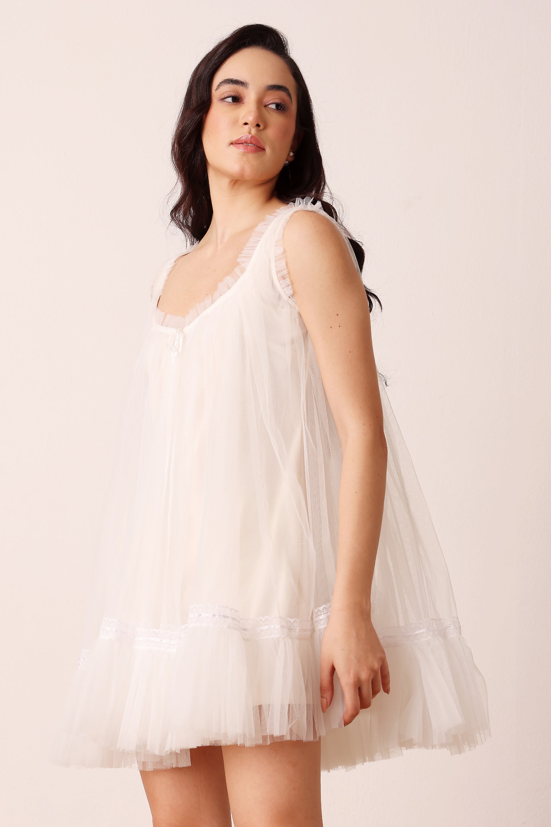 Sadie Mini Dress in Buttercream