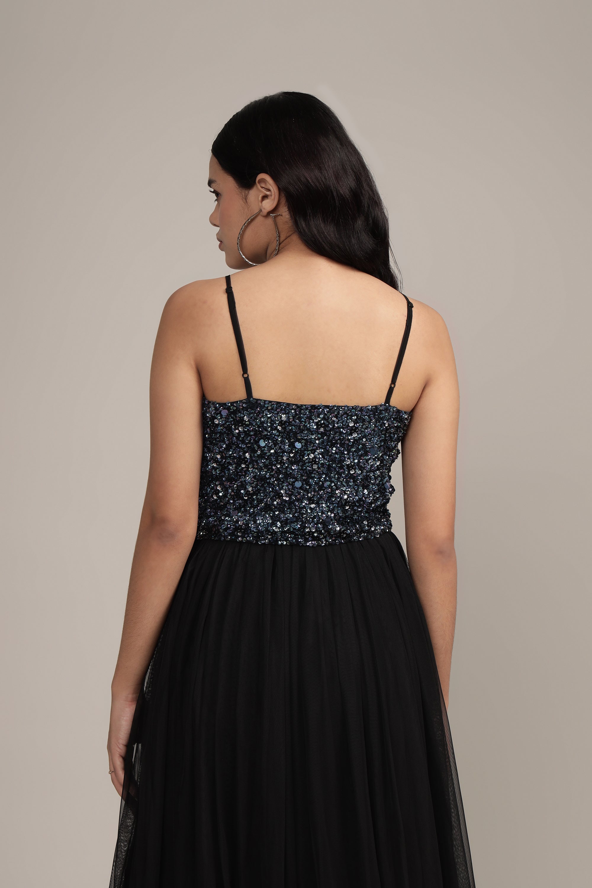 Sandy Sequin Cami Top in Black