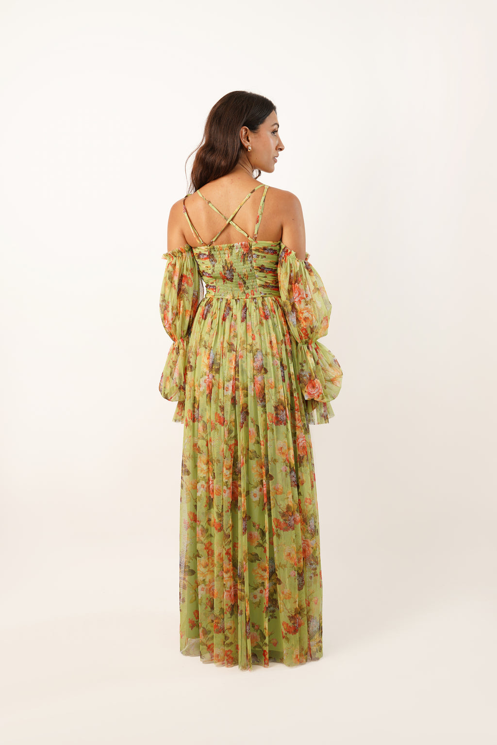 Saylor Green Printed Maxi Dress UK6 / Green