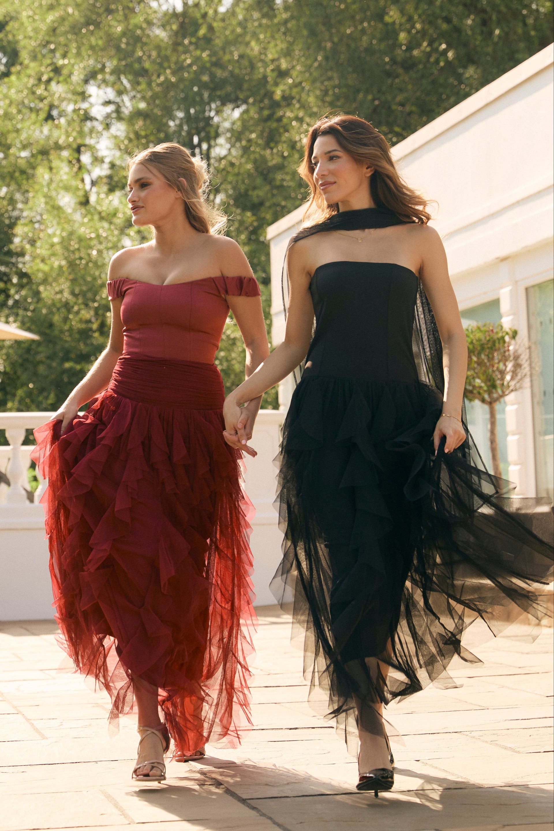 Twilight Strapless Maxi Dress With Scarf In Black INN27246BLK