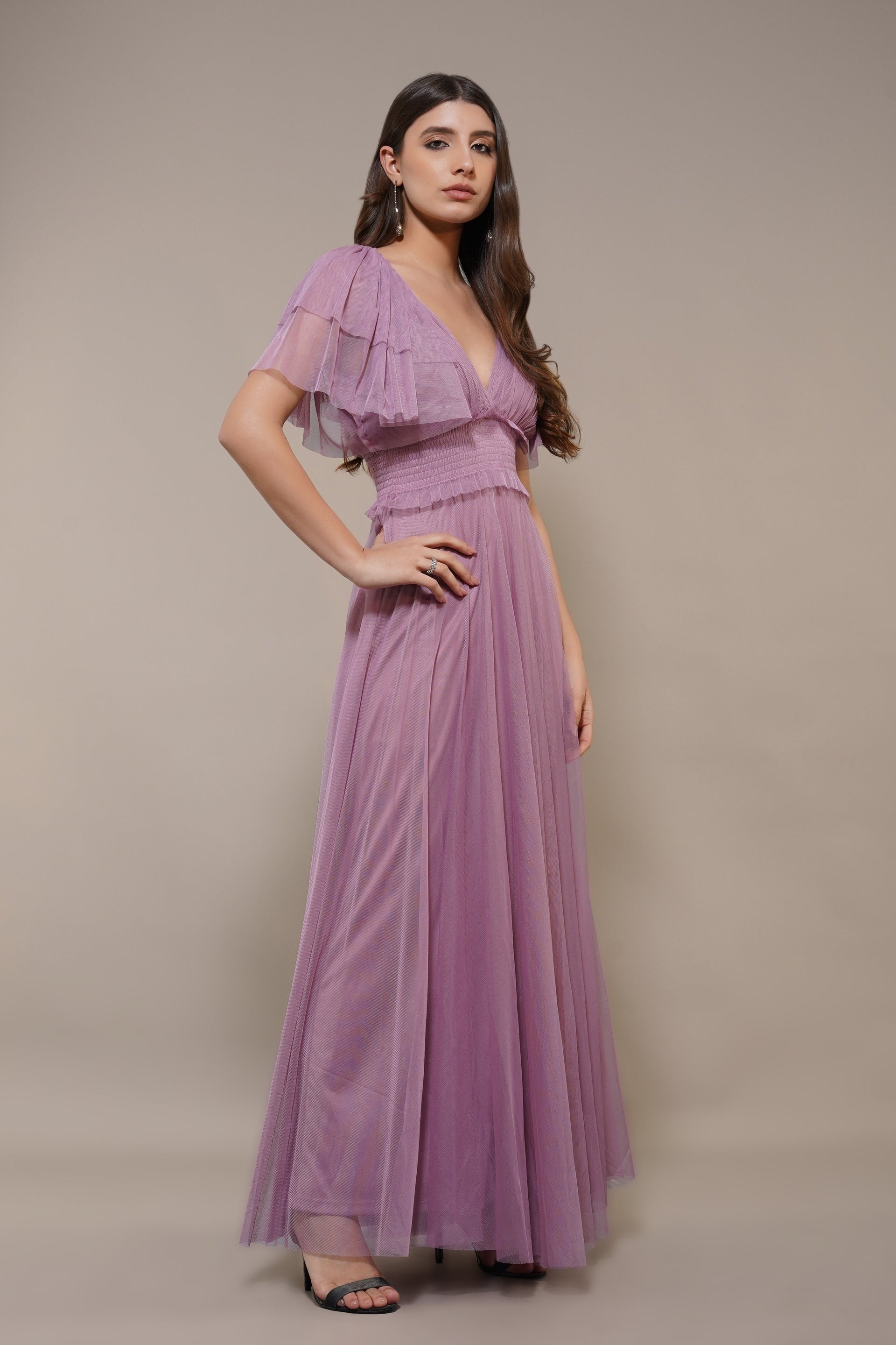 Shelby Tulle Maxi Dress in Dusty Lilac - UK6 / Dusty Lilac Shelby Tulle Maxi Dress in Dusty Lilac - UK6 / Dusty Lilac