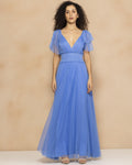 Shelby Tulle Maxi Dress in Marina Blue