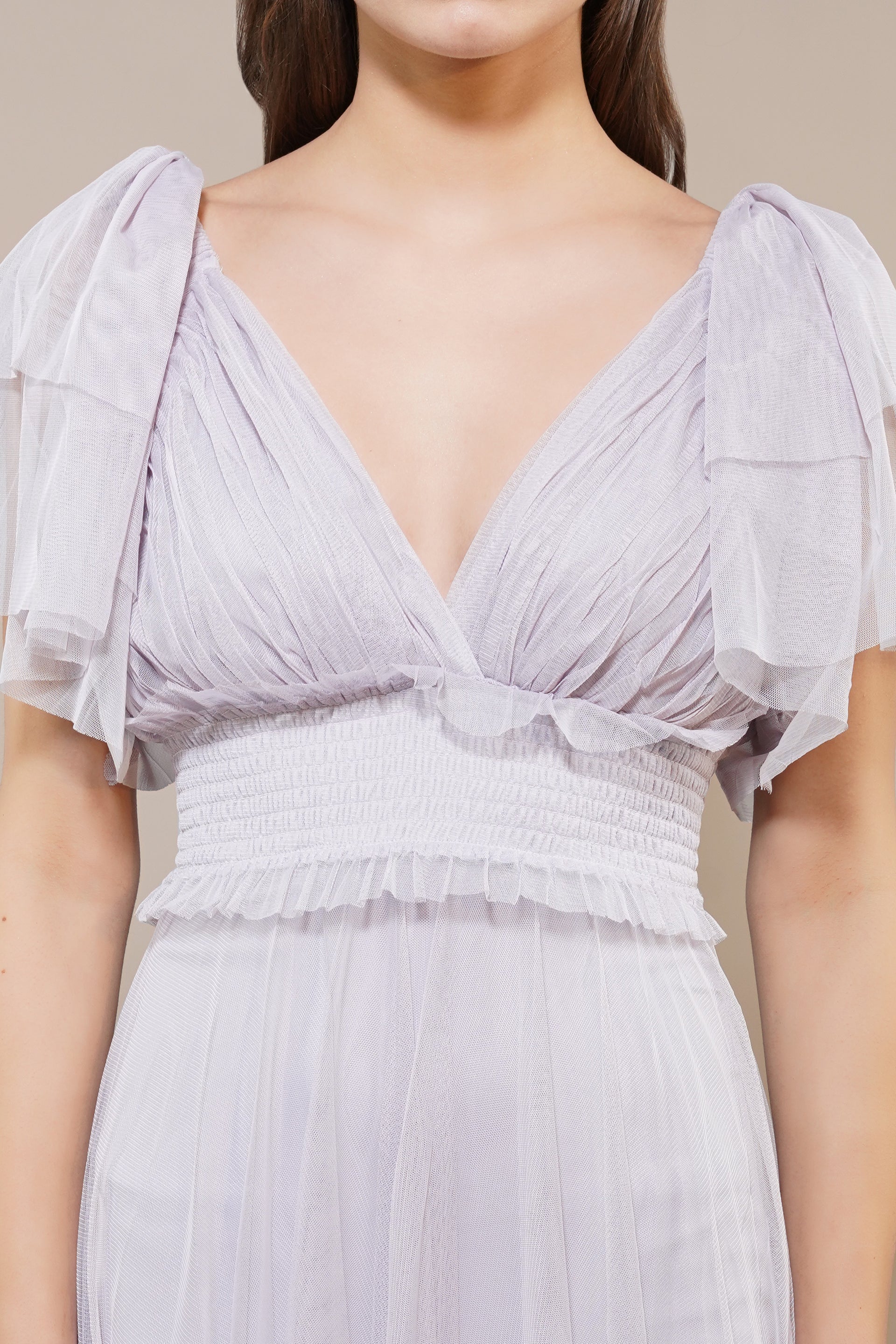 Shelby Tulle Lilac Maxi Dress