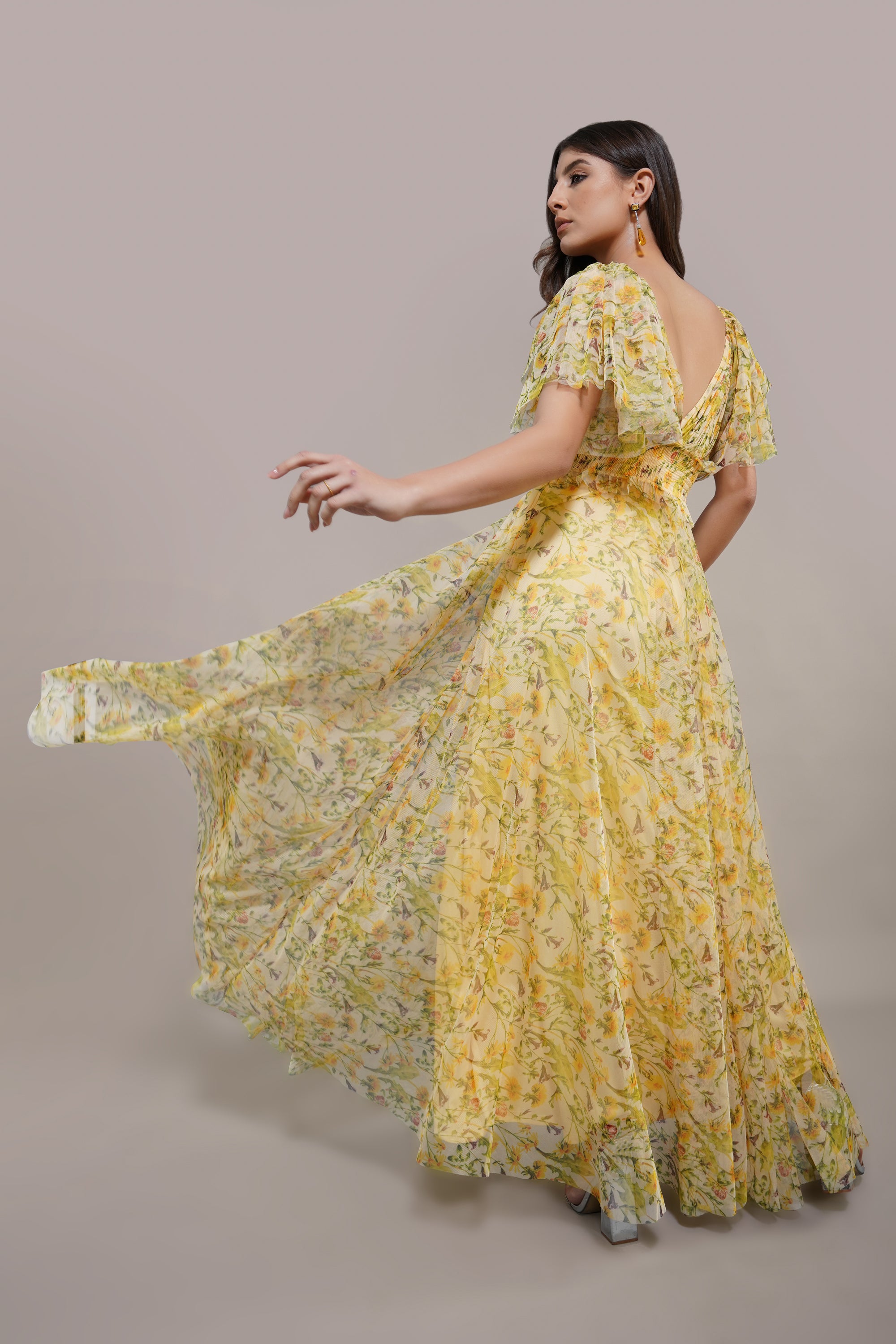 Shelby Yellow Printed Maxi Dress UK10 / Yellow Print Shelby Yellow Printed Maxi Dress UK10 / Yellow Print