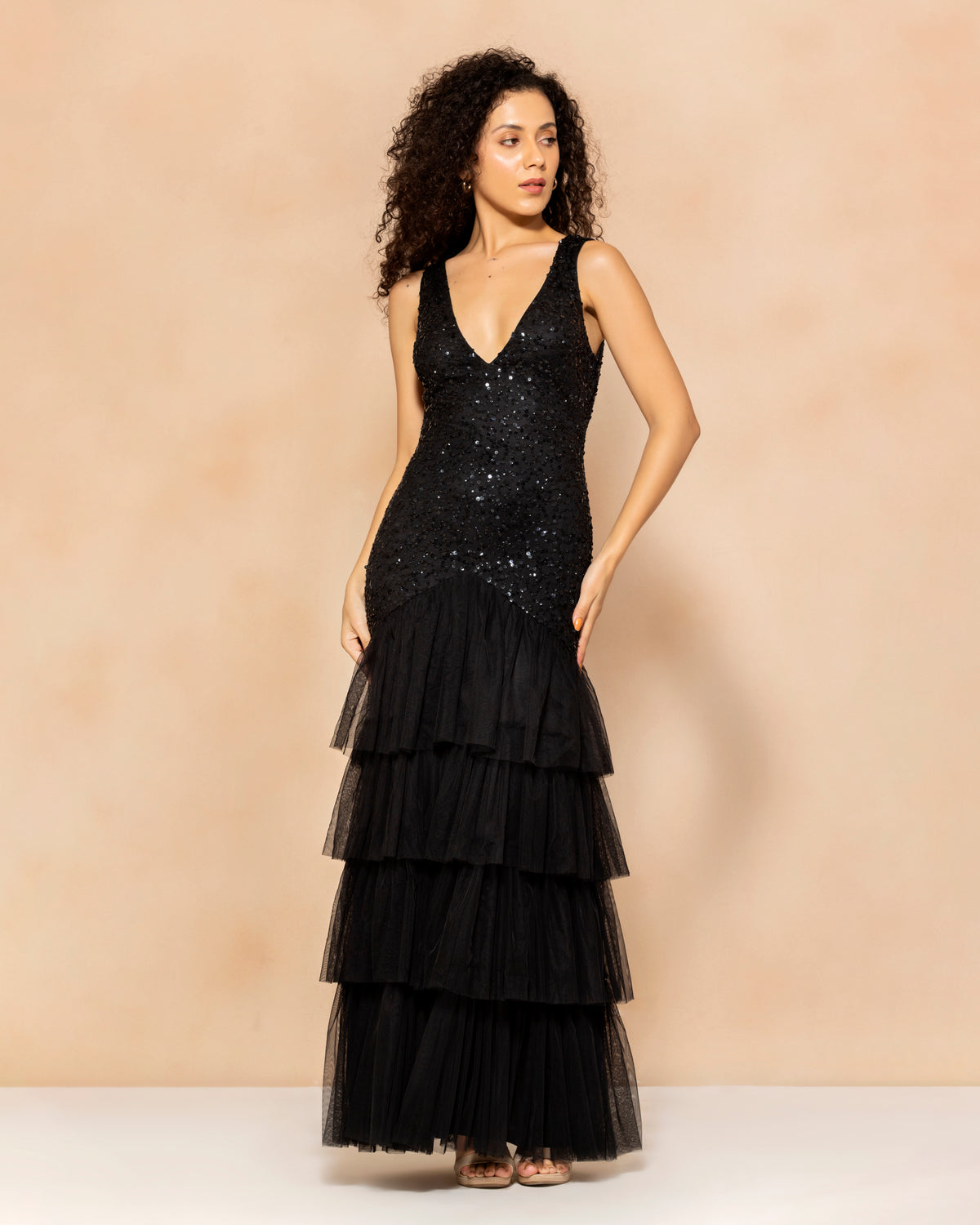 Sierra Embellished Maxi Dress in Black