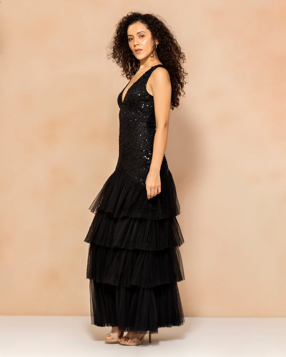 Sierra Embellished Maxi Dress in Black