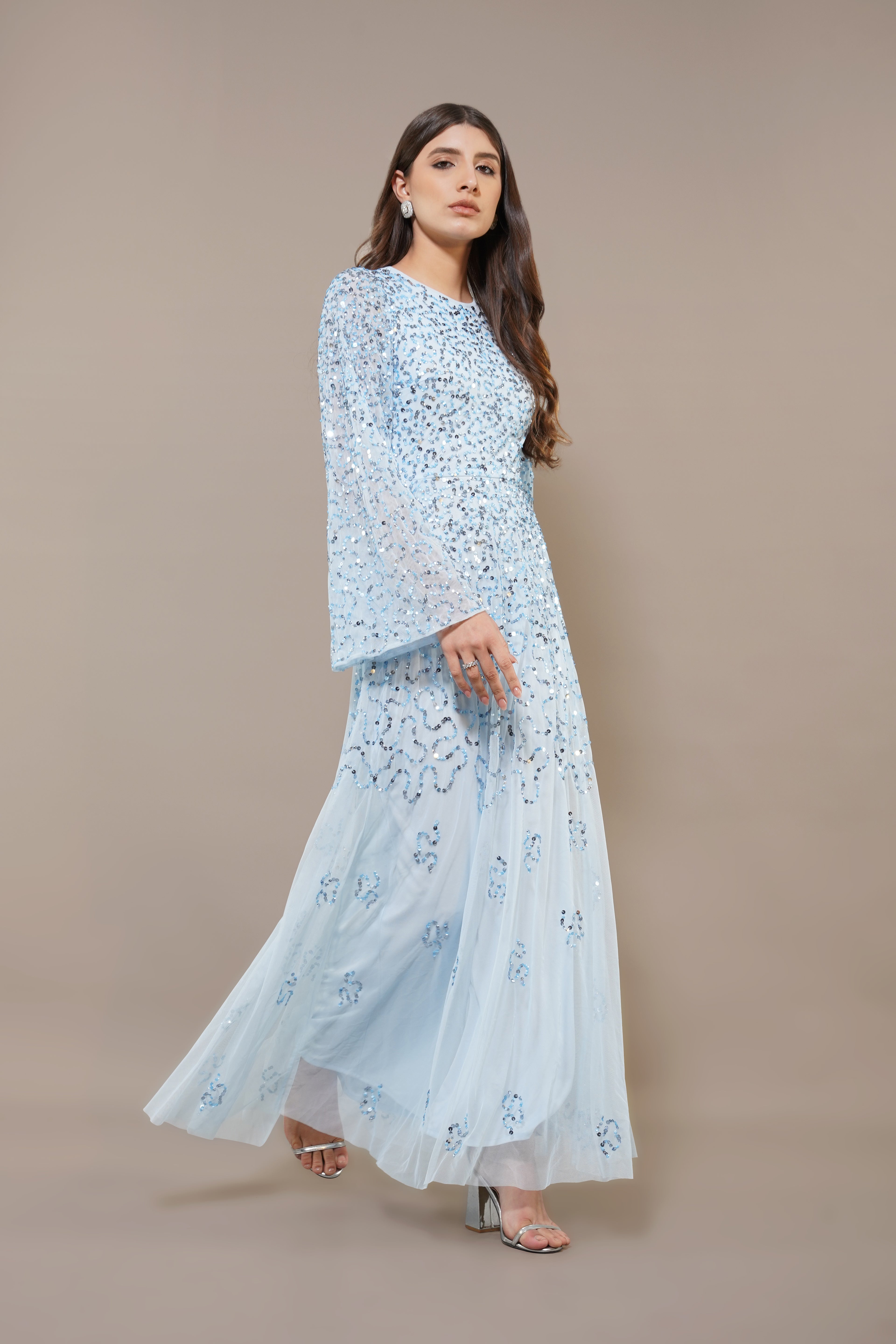 floral long sleeve maxi dress uk Thelma Pink Floral Maxi Dress